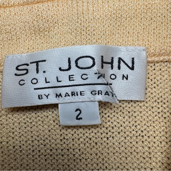 St John Collection Butter Yellow Blazer with Black Trim Sz 2 - Picture 6 of 10